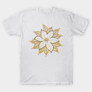 Holiday Season Poinsettia Gold T-Shirt